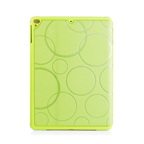 iPad Air 2 Hülle, Deenor Colour Series Premium PU Leder Ultra Slim Light Weight Auto aufwachen / Schlaf Funktion Schutzhülle Hülle für Apple iPad Air 2 iPad 6. (Green circles) - 2