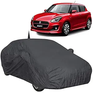 The Autostory 190 Taffeta Water Resistant Car Body Cover Compatible with Maruti Swift (2018/2019) with Mirror & Antenna Pockets (Grey/Navy Blue)