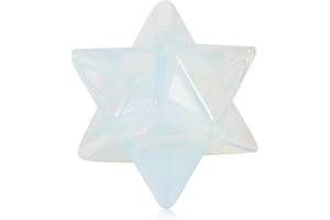 Soulnioi Healing Crystal Natural Merkaba Star Crystal Opal Crystal Hexagonal Star Stone Energy Pocket Stone for Reiki Meditation Spiritual 1Pcs 13x13mm