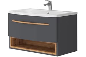 Vicco Set di mobili da bagno Stelantis, Antracite/Rovere, 2 parti