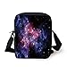 Produktbild Space Decorations,Dusty Gas Cloud Nebula and Star Clusters in the Outer Space Cosmos Solar Deco Print,Navy Purple Print Kids Crossbody Messenger Bag Purse