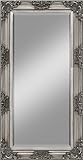 Maß: 100 x 180 cm Wandspiegel Holzrahmen Silber barock antik Landhaus Spiegel Alvaro