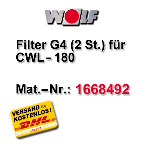 WOLF CWL Service-Set 2 Filter Klasse G4, CWL-180, CWL-180 Excellent - Mat.-Nr.: 1668492