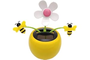 GOWXS Yellow Apple Blossom Solar Dancing Flower Sunflower Toys,Solar Dancing Ornament,Car Swinging Dancing Toy Car Windowsill Decoration Honey Bee Swing Toys Learning and Education