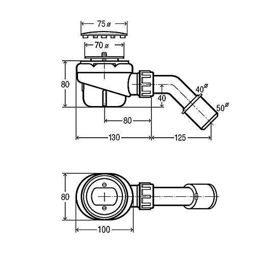 Viega Ablaufgarnitur Domoplex verchromt 6928-75×40/50mm, 126582 - 5