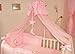 Stunning Baby Canopy / Mosquito Net for Cot + Fitting / Holder - Pink Stars
