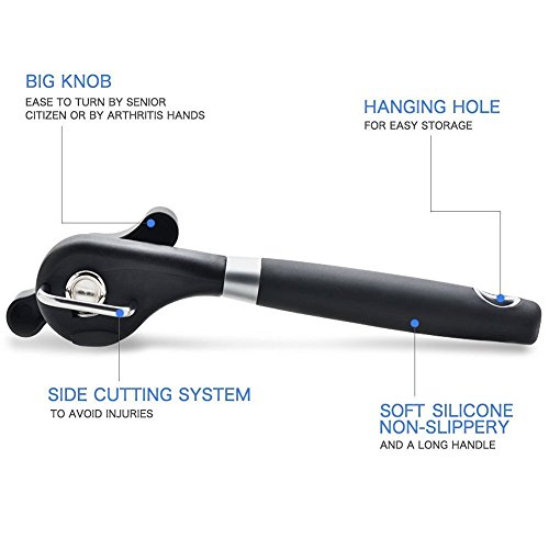 Swify Sicherheits dosenöffner,Edelstahl,Ergonomisches rutschfestes Design mit glattem Rand,Schneidet ohne scharfe Kanten,Deckel kann wieder aufgelegt werden - 3