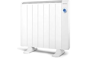 Orbegozo RRW 1300, Emisor térmico bajo consumo, 1300 W, 6 elementos reales, Aluminio, mando a distancia, WIFi, funcionamiento programable, control táctil, 3 modos control, color blanco