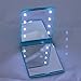 Women Ladies Make Up Cosmetic Compact Portable Folding Pocket Mirror with 8 Led Light Light Blue