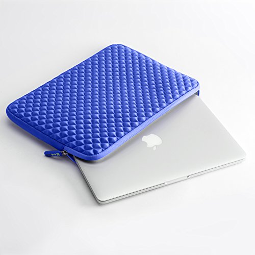 Laptophülle, Evecase Universal Neopren Anti-Schock Laptop Schutzhülle mit Rautenmuster / Diamant-Muster Schaumpolsterung für 13.3 – 14 Zoll Laptops Tablets Macbooks Notebooks Chromebook – Blau - 5