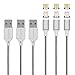 Price comparison product image Smart&Cool Gen5 Nylon Braided Magnetic Charging Cable for Micro-USB Android Mobile Devices and i-Product (3-Pins Connector, Smaller and More Reliable Than Gen4, No Data Sync Function) (5 ft Triple-Pack, Silver)