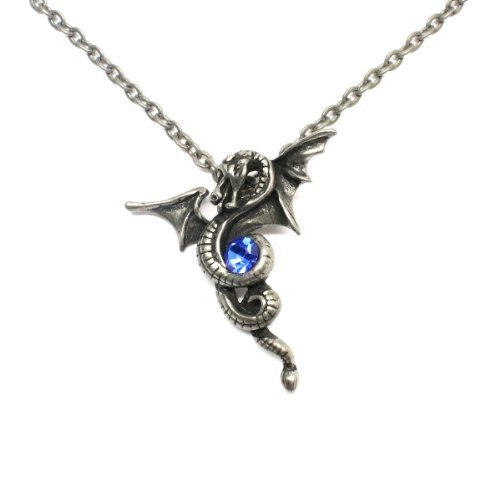 GILIND-Dragón eterno colgante, collar de la joyería gótica del dragón Winding Sapphire (Incluye bolsa de regalo)