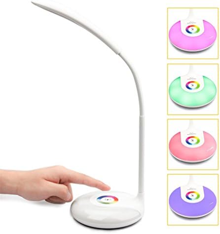 Desk Lamps Touch Sensitive Control 256 Colors Changing Base 3 Level Brightness Adjustable Reading Lamp Eye-Care USB Rechargeable Port