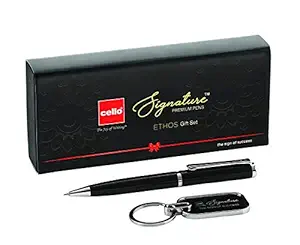 Cello Signature Ethos Special Giftset | Premium Metal Ball Pen with Keychain | Perfect Gifting Choice For Your Loved Ones | Premium metal pen gift set