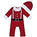 iiniim Baby Boys Christmas Santa Romper with Hat Outfit Sets Red 6-12 Months