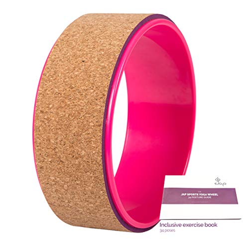 JAP Sports - Rueda de Yoga - Yoga Wheel - Rueda Pilatus | ? 33 cm | Ideal para Pilates y Yoga | Corcho Eco Bio - Rosada