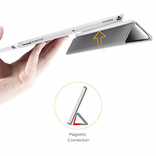 iPad Pro 10.5 Hülle, EasyAcc Ultra Dünn iPad Pro 10.5 Zoll 2017 Smart Cover mit Auto Sleep / Wake Up Funktion und Standfunktion – Hochwertiges PU Leder Hülle (Weiß, Kunstleder, Ultra Dünn) - 4