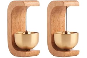 MURMAN Timbre de puerta para entrada [2 unidades] Timbre magnético de latón | Timbre de madera hecho a mano con campana de latón | Timbre de madera para decoración para abrir la puerta