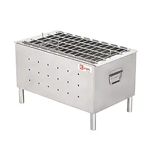 Kiran Enterprise Charcoal Barbecue Grill Dual Stainless Steel Body