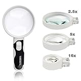 Linsen wechselbar Design: Es gibt im Lieferumfang 3 hochwertige Linsen, deren Vergrößerung ist 2.5X, 5X und 16X. Mit 2 Tasten kann man die Linsen leicht wechseln.