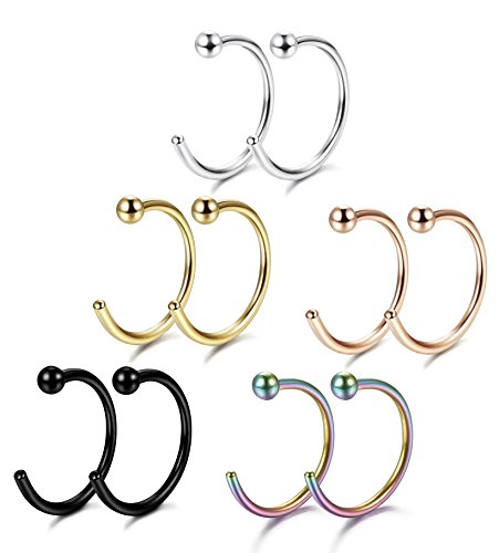 FUNRUN JEWELRY sans poiçon métallique Acier Inoxydable N/A