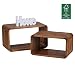 Produktbild WOHNLING 2er Set Satztisch Massiv-Holz Sheesham Wohnzimmer-Tisch Landhaus-Stil Cubes Beistelltisch Würfel-Regal Natur-Holz Würfeltisch Modern Naturprodukt dunkel-braun Echt-Holz Couchtisch Unikat