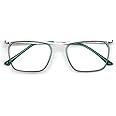 SAM AND MARSHALL CHARLIE Eyeglasses I Light Weight Frames I Blu-Cut Glasses I Computer Glasses I Tinted Metal Frames I Prescription Friendly Glasses I Rectangle Shape I Men & Women