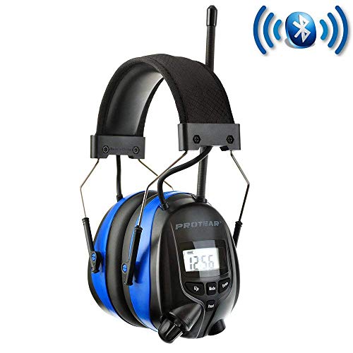 Preisvergleich Produktbild Protear Bluetooth-Kopfhörer, Rauschunterdrückung, AM FM, digitales Radio, SNR 30 dB, professioneller Gehörschutz, elektronische Kopfhörer mit Tragetasche