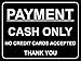 Produktbild Selbstklebender Aufkleber mit Aufschrift Aiding Cash Only No Credit Cards Accesoire, 200 mm x 150 mm