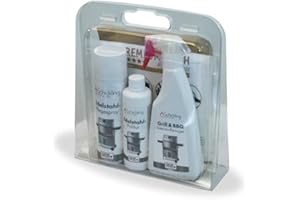 Schickling 4-Piece Cleaning Set | Professional Grill Cleaner Set | Stainless Steel Care Spray | Stainless Steel Polish | Intensive Cleaner | Premium Care Cloth