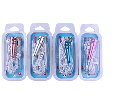 jeyplus, 2018Â nuovo interno orecchio per il piacere Mini Jack 3.5Â mm Studio microfono professionale karaoke Micro portatile per tutti gli smartphone come iPhone, iPad, Samsung, HTC, ecc...