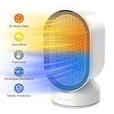 【La cerámica de PTC se calienta en 3 segundos】 El calefactor electrico funciona con una resistencia cerámico o PTC para calentar que tiene las ventajas de un calentamiento rápido, una alta tasa de conversión de calor y ahorro de energía.El calentador de cerámica ofrece un método de calentamiento más rápido, más seguro y más eficiente que el calentador eléctrico convencional. Enciéndalo y sienta el aire caliente en 3 segundos.