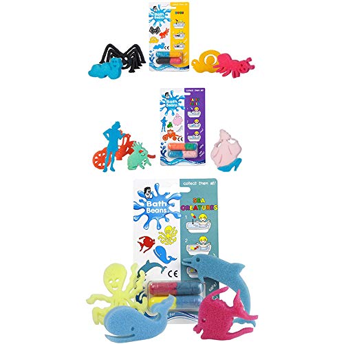 The Bean People TBP03 - Juego de 3 Granos de baño, diseño de Cuento de Hadas, Insectos y Espacio