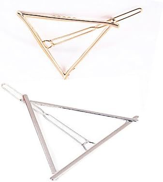 Q7S Minimalist Dainty Gold Silver Hollow Geometric Metal Hairpin Hair Clip Clamps