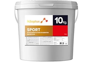 h2oplus Pintura para Pistas Deportivas y Pavimentos Deportivos Sport Rojo 10Kg · Producto Natural 100% en Base Agua, SIN Olor a Disolventes Químicos · Ideal para Pistas de Pádel/Tenis/Frontón