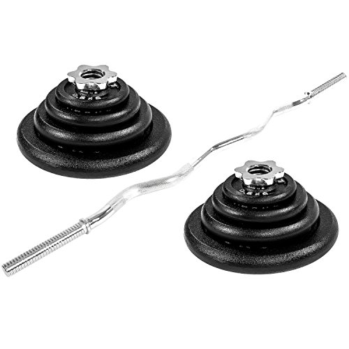 MOVIT® SZ Curlset aus GUSSEISEN, Variante 26 kg oder 66,5 kg, Stange verchromt & gerendelt 120 cm x Ø 3 cm STANDARDNORM mit Sternverschluss - 8