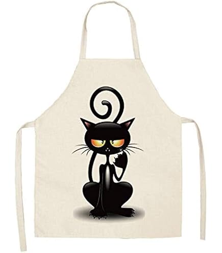 Grembiule Da Cucina Per Bambini Grembiule Da Cucina Genitore-Bambino - 2 Pezzi In Lino Carino Grembiule Gatti