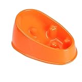JEELINBORE Gamelle d'alimentation Lente Gamelle Anti-glouton Slow Feed pour Chien Chat (Orange, S: 23.5 * 15cm)