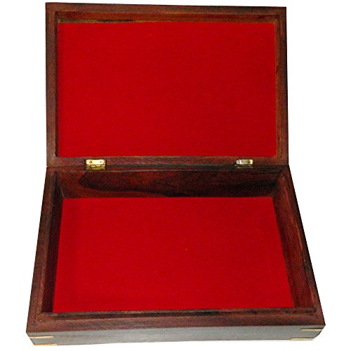 Schmuckkiste Karo 30x20x9cm Holz Messingintarsien Holzbox Aufbewahrung - 3