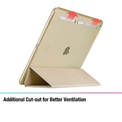 iPad Pro 12.9 (2015 Moell) Hülle, ESR® Auto Schlaf/Aufwachenen Funktion PU Ledertasche mit Translucent Rücken Abdeckung (Silikon Rahmen + Hart PC Zurück) mit Kühlloch Schutzhülle für iPad Pro 12.9 (Gold) - 4