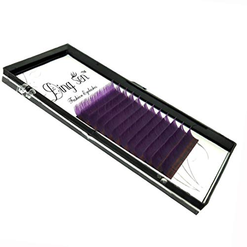 Preisvergleich Produktbild feiXIANG Pfropfen falscher Wimpern Neu Mode Farbige dichte falsche Wimpern (14, Lila)