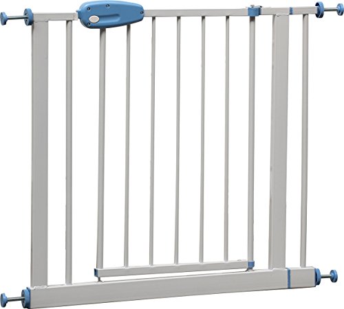 IB-Style - Adjustable safety gate "Megane" white-blue 74 - 143 cm | 12 variations | stair gate | without drilling | open like a door | width 74 - 87 cm