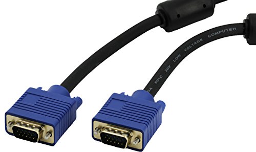 1,8m Premium S-VGA Monitorkabel | 15 - polig D-Sub-Stecker mit vergoldete Kontakte | Doppelt geschirmt mit Ferritkerne | 1080p Full HD | Ideal für Beamer + Home Cinema | Stecker auf Stecker