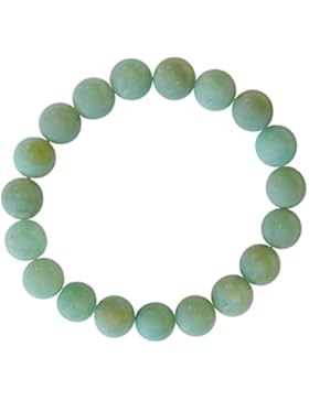 Kaltner Präsente Geschenkidee - Power Armband mit Kugeln aus dem Edelstein Amazonit (Stretch Band)