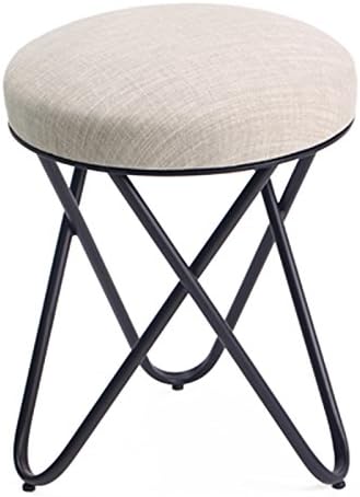 QPG Stool Shoe Bench Makeup Stool Creative Furniture Simple Round Stool Fabric Sofa Shoe Bench Iron Dressing Stool ( Color : A )
