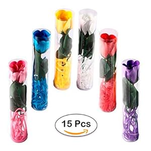 Lote de 15 Jabones Flor Rosa De Pétalos De Jabon En Caja De Regalo – Detalles para Bodas Baratos, Bautizos y Comuniones invitadas