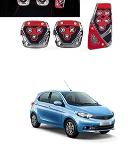 PRIKNIK Anti-Skid Car Pedals(Manual Shift) 3 Pcs Sports kit Pad Covers Set Compatible with Tiago EV