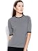 Cult Fiction Grey Melange Color 3/4th Sleeves Round Neck Cotton Solid Tshirt For Women