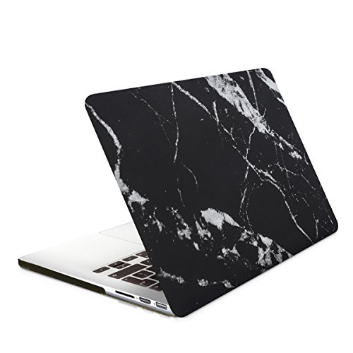 kwmobile Hardcase Laptop Hülle für Apple MacBook Pro Retina 15″ (ab Anfang 2013) – Marmor Design Schwarz Weiß dünne gummierte Schutzhülle Cover Case Tasche - 8