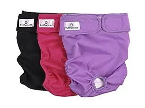 Pet Parents Washable Dog Diapers (3Pack) of Doggie Diapers, Color: Princess, Small Dog Diapers